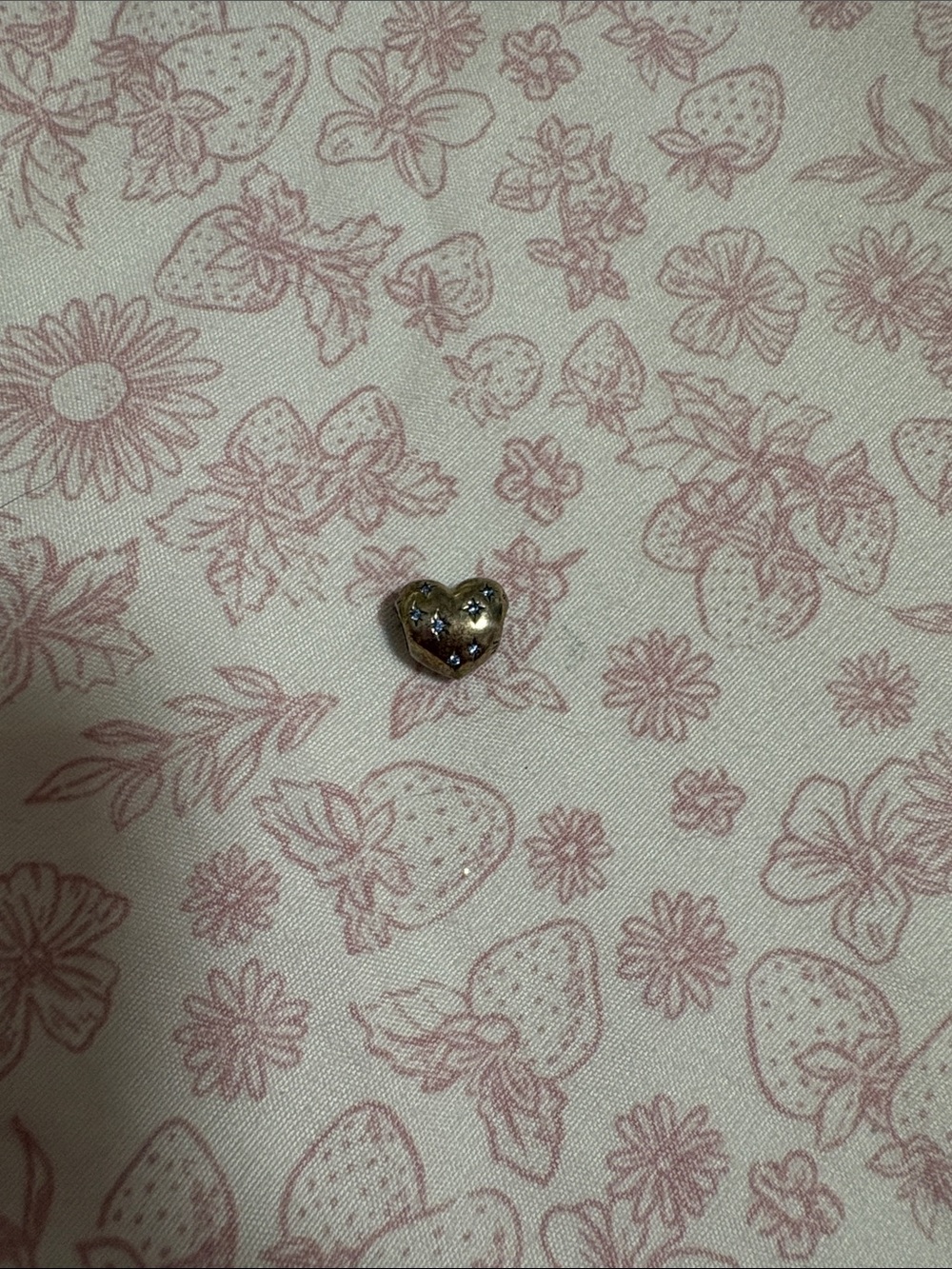Pandora Gold Heart Hair Charm with Sparkling Stones